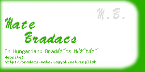 mate bradacs business card